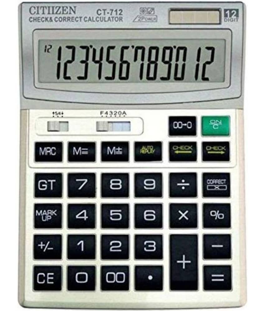 TAG SKY-CITLLZEN CT-712 BIG Display 112 Step Check And Correct 12Digits Two Way Power Calculator.