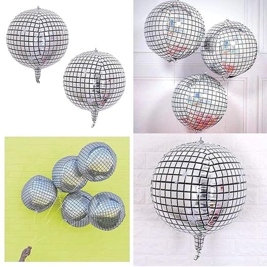 4D Sphere Disco Foil Balloons for Disco Party Decorations | Disco Ball Decor, Bachelorette Party Decorations view 2