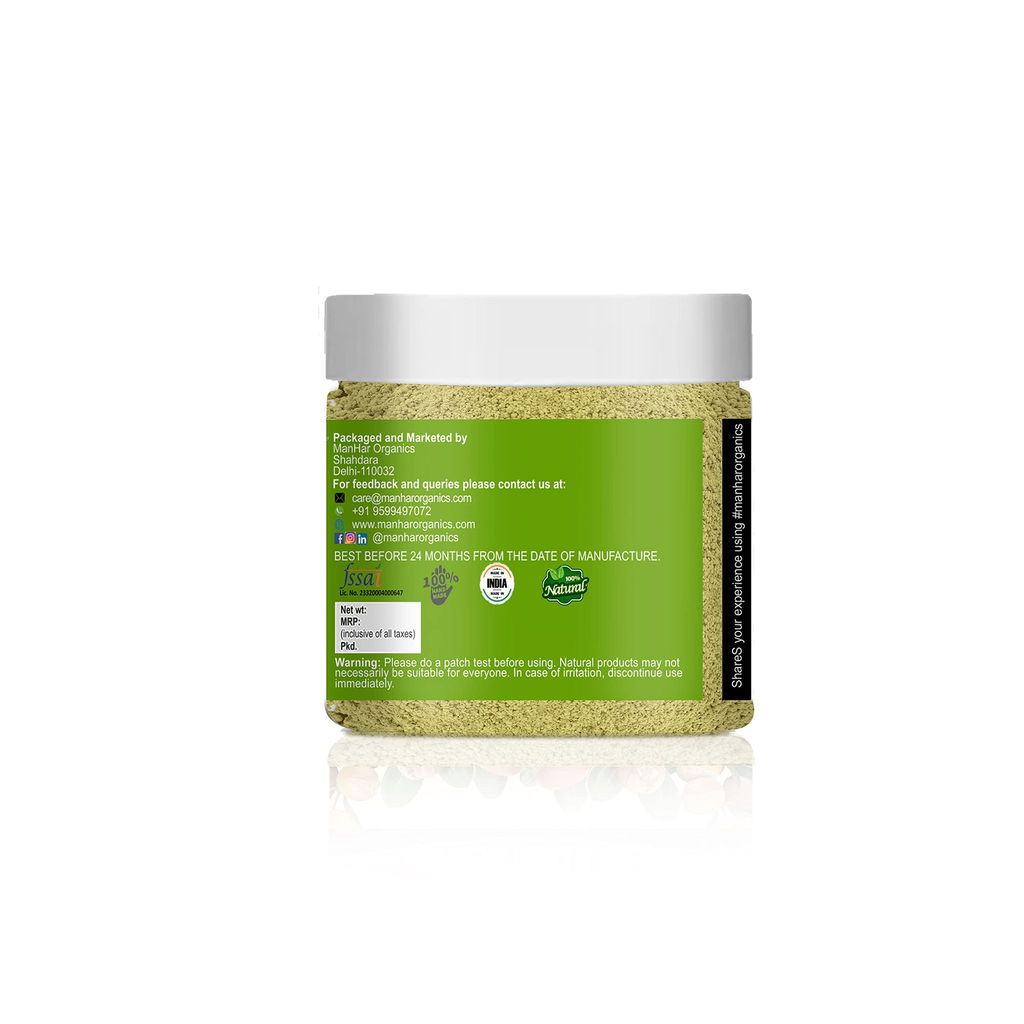 ManHar Organics Neem Powder jar 100gm | Pure & Natural | Herbal Skin & Hair Care Remedy | Fights Acne, Dandruff & Scalp Issues | No Additives view 2