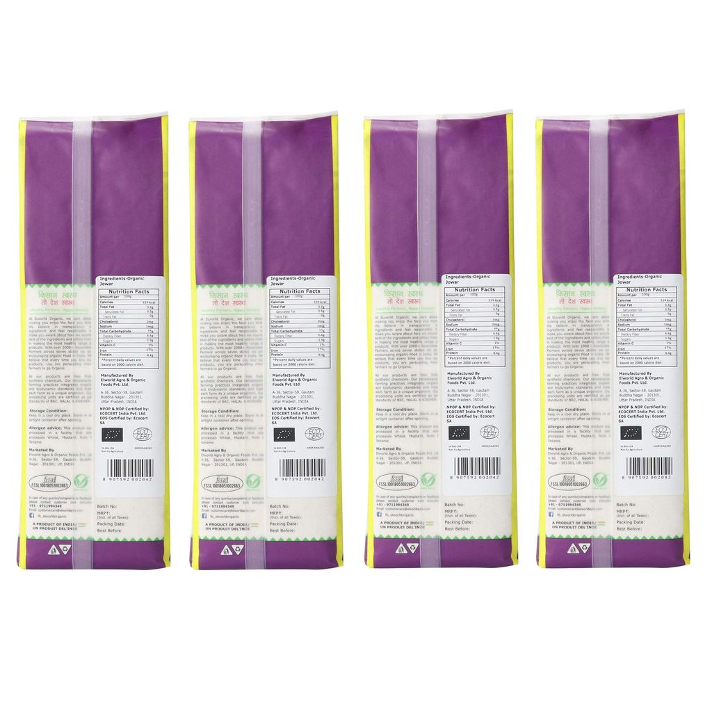 Elworld Agro & Organic Food Products Jowar Flour (500 G X 4) view 2