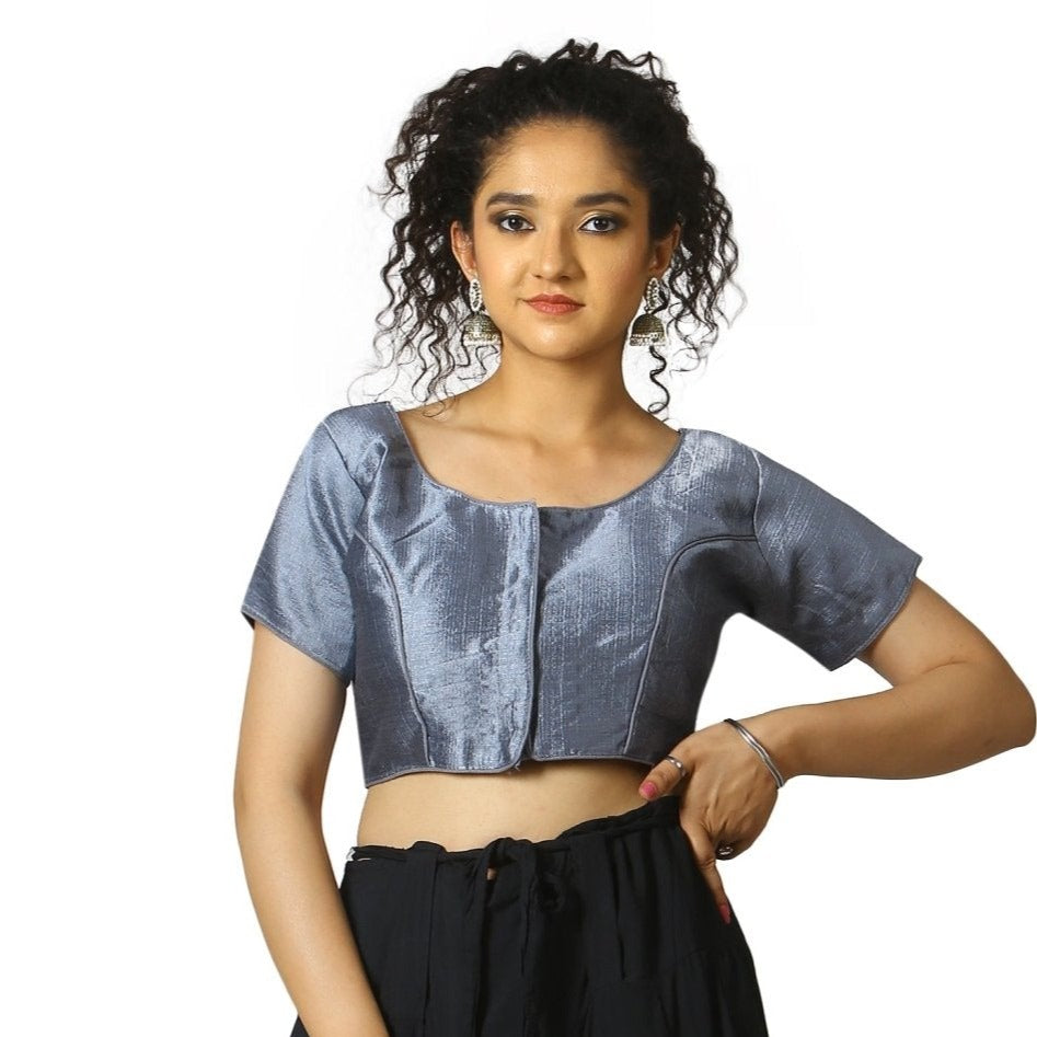TheHangr Steel Blue Fantom Silk Blouse - 34 view 2