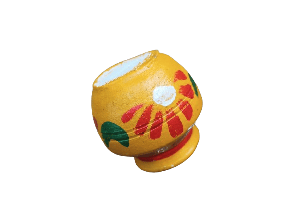 Handmade Miniature Clay Pot with Traditional Indian Design view 2