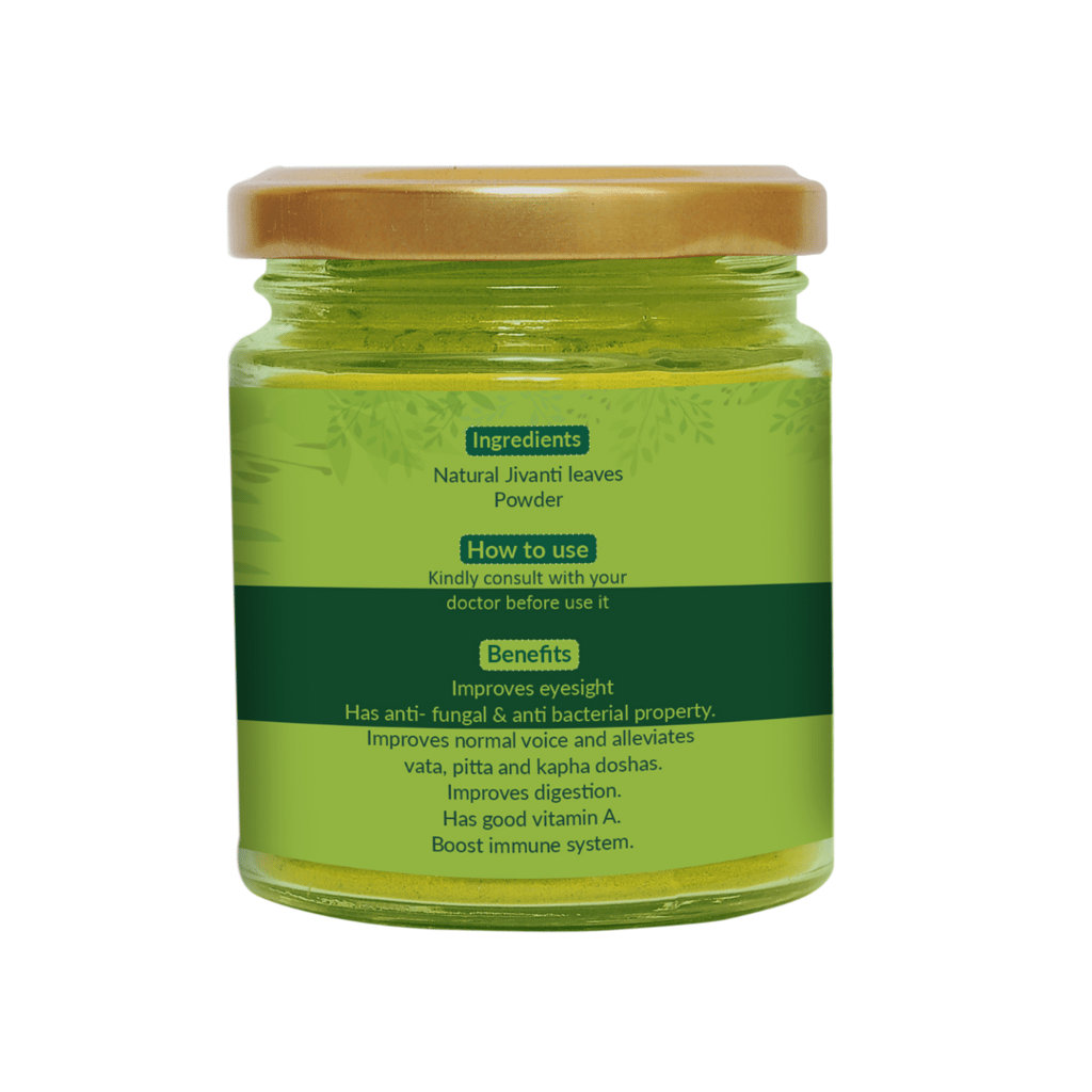 Natural Jivanti Leaves Powder – Traditional Supplement For Improves Eyesight, Improves Digestion, Immunity & Hair Care | Has Good Vitamin A | Boost Immune System view 2