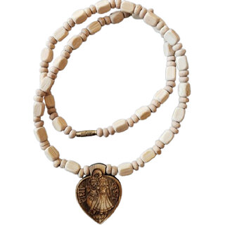 Radhe Krishna Tulsi Mala Beads Wood Necklace view 2