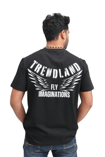 TRENDLAND Men's Pure Cotton ||180 GSM|| Front Solid & Back Print || Round Neck Half Sleeve Regular Fit T-Shirt for Men (Pack of 1) view 2