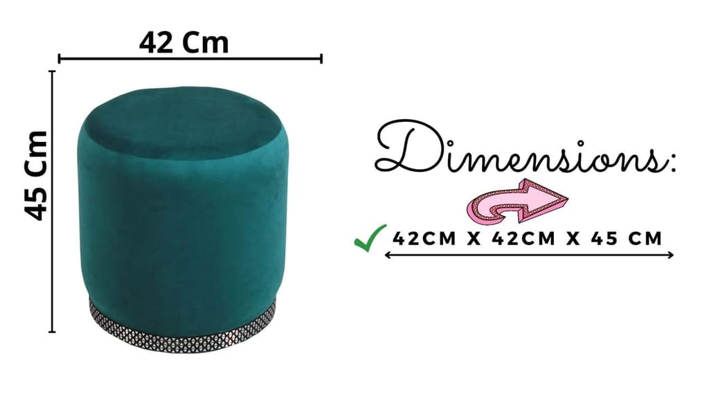 Rugsxerry Pouffes Sitting Stool for Living Room, Mudda Puffy Wooden Ottoman Stools, Pouffe Footstool, Pouf for Office Home Decoration & Dressing Table, 16x16x18 Inch, Seagreen view 2