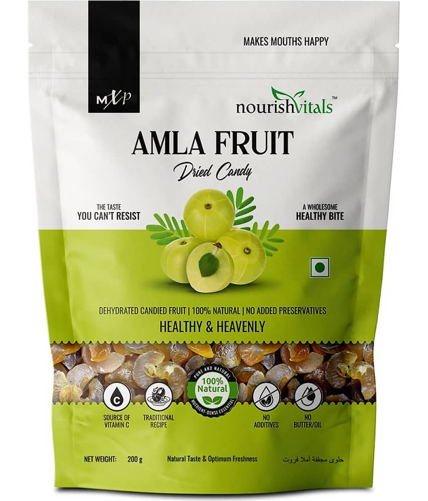 NourishVitals Amla Fruit Dried Candy, 200g x Pack of 2 - 100% Natural, No Added Preservatives, Source of Vitamin C, Traditional Recipe view 2