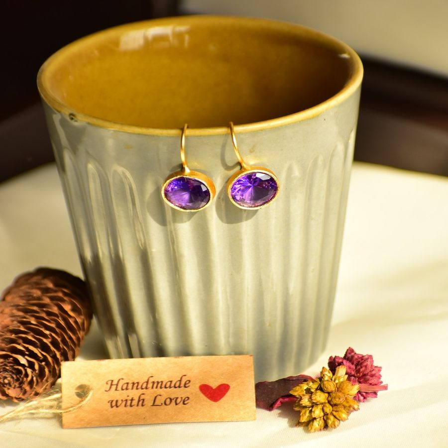 Aarohi Earrings Purple