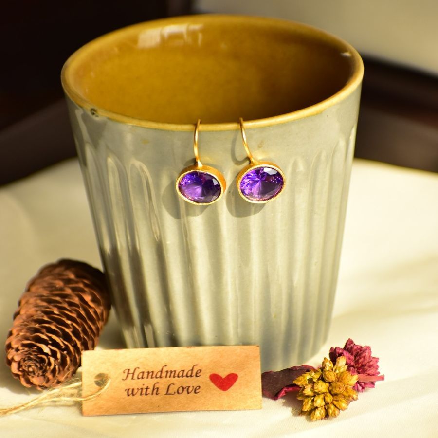 Aarohi Earrings Purple view 2