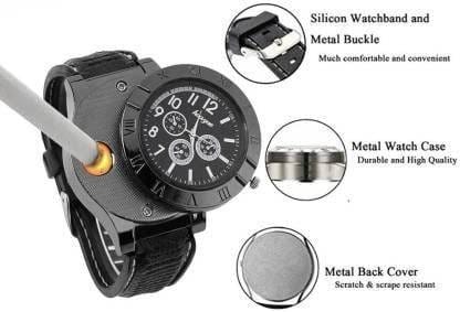 Foxne Point 2 in 1 Electronic Cigarette Lighter Watch with USB Rechageable Cigar Lighter 2 in 1 Electronic Cigarette Lighter Watch with USB Rechageable Cigar Lighter Cigarette Lighter view 2