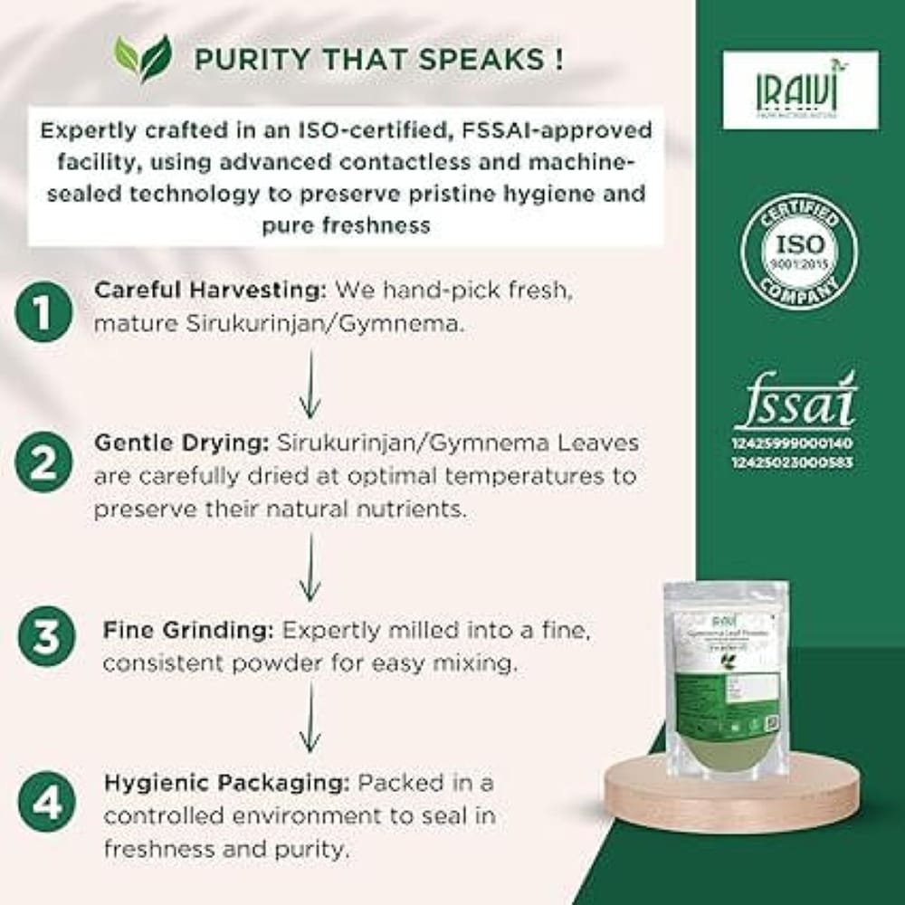 Iraivi Premium Gymnema Leaf Powder Sirukurinjan (Gurmar) | Pure & Natural by Iraivi Organics view 2