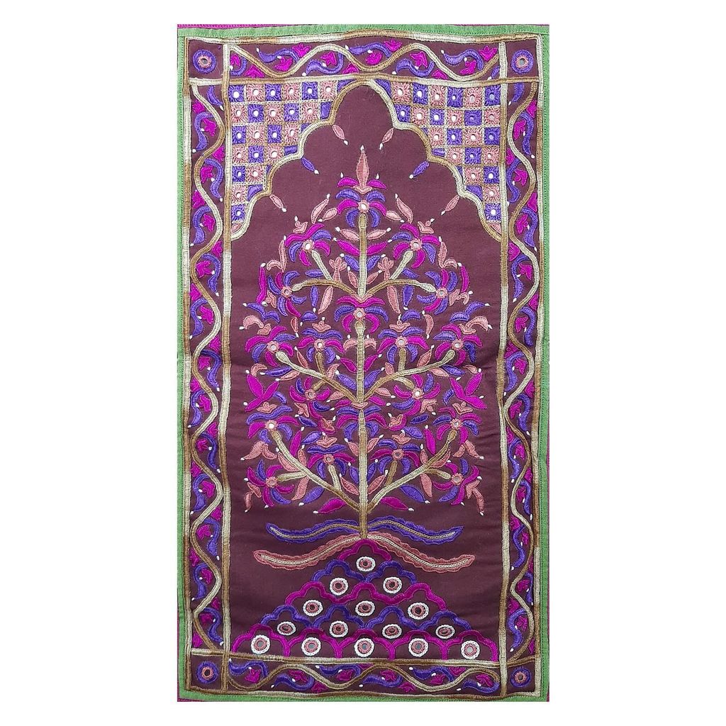 Garvi Gurjari (A Gujarat Govt Enterprise Cotton Dark Pink Hand Embroidered Wall Hangings/Decor (24� x 14�) view 2