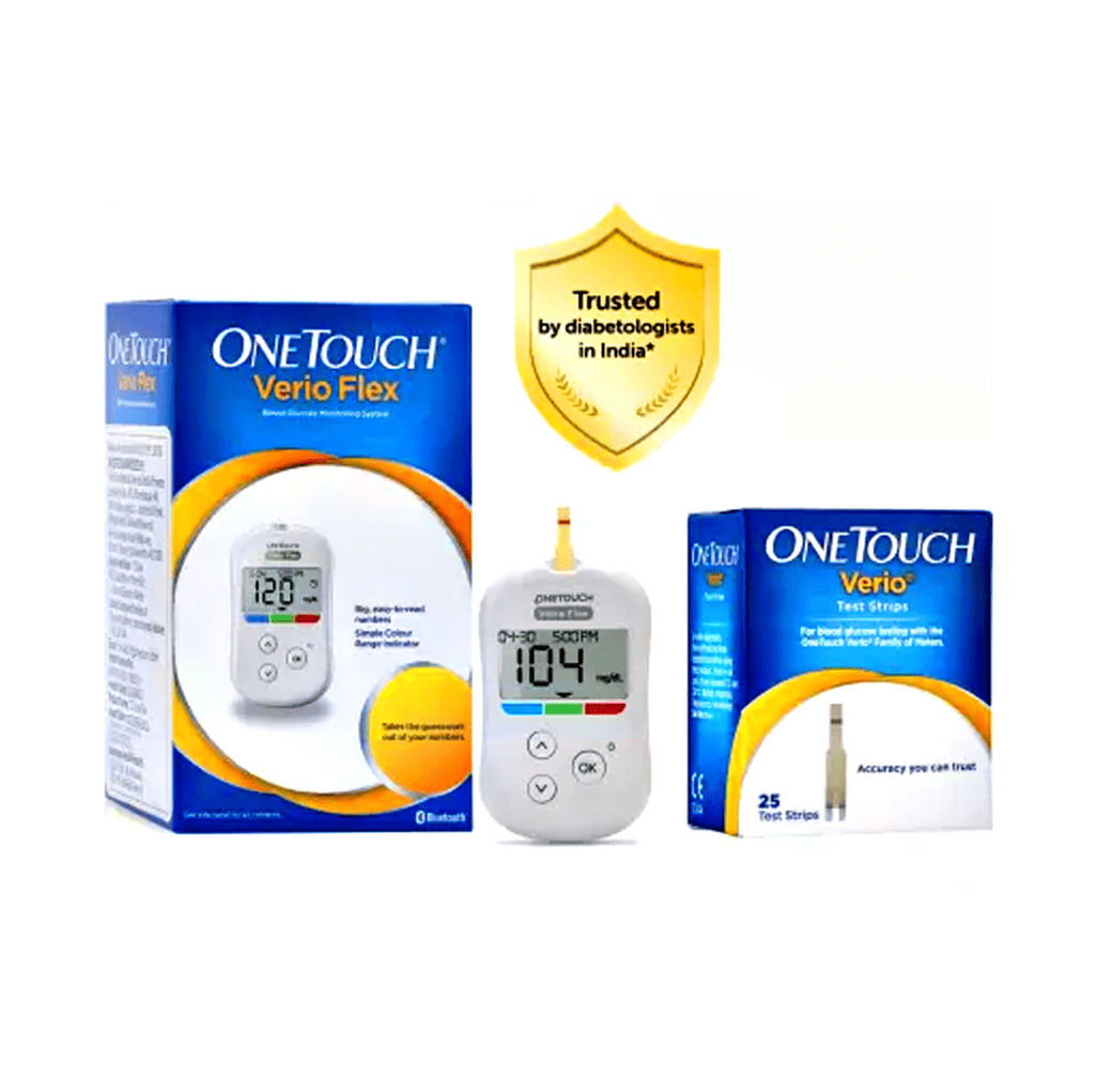 OneTouch Verio Flex Blood Glucose Monitoring System Kit with 25 Test Strips With Bluetooth Technology view 2