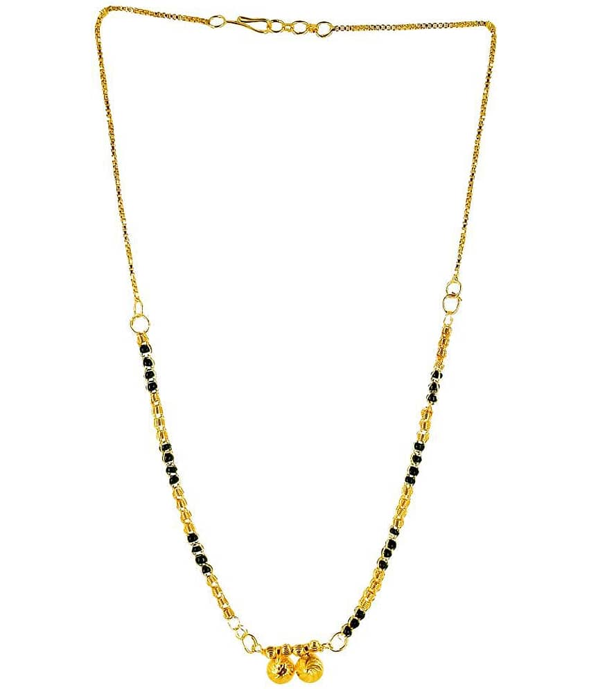SHANKHRAJ MALL GOLD BLACK SHORT MANGALSUTRA FOR WOMEN-100132 view 2
