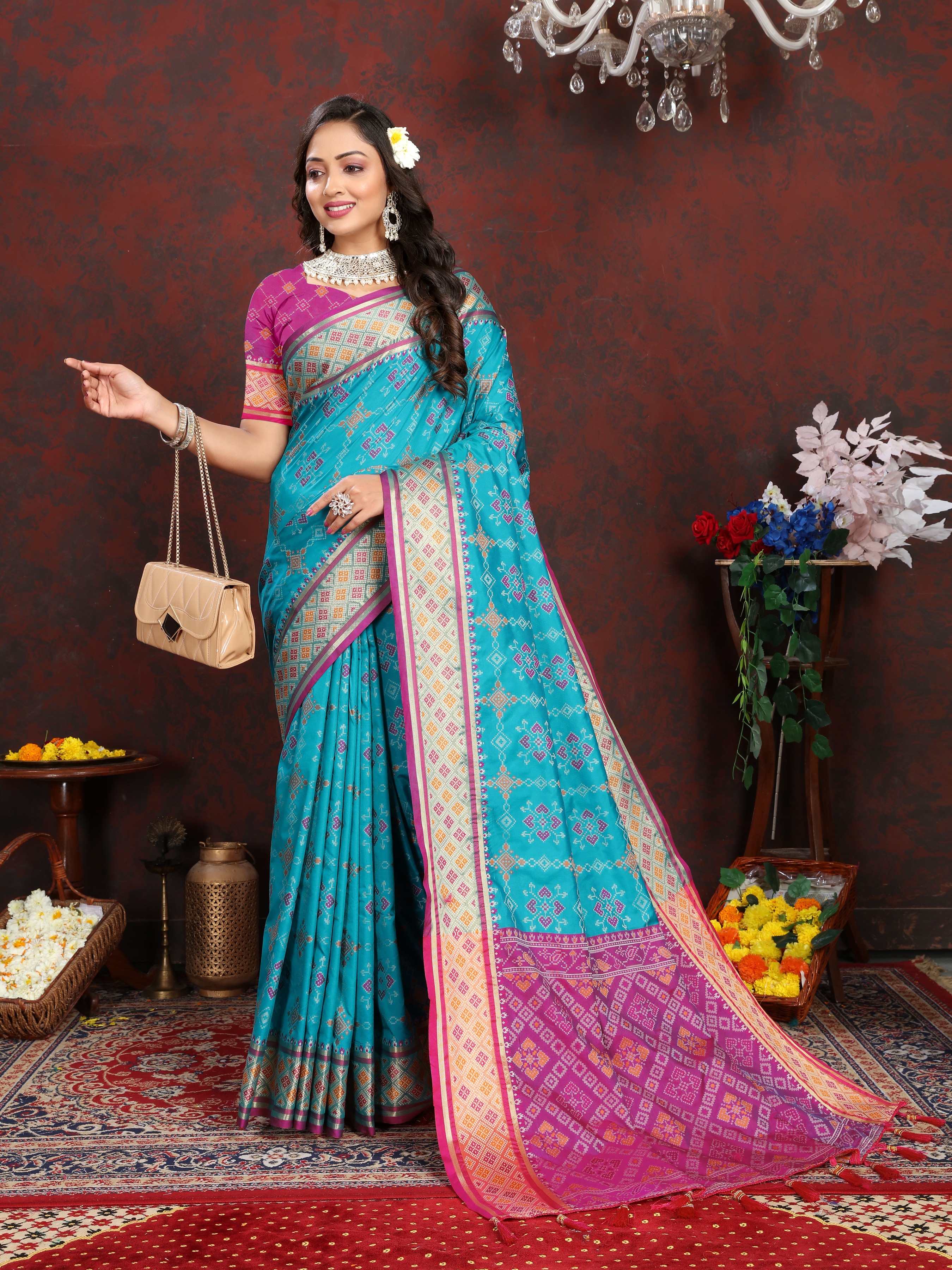 Soft Patola silk saree with Meenakari zari weaw... view 2