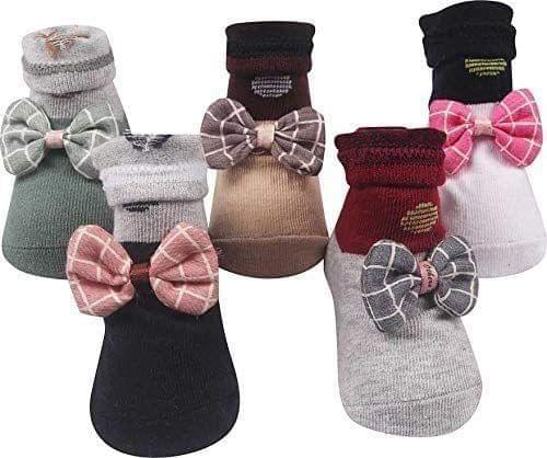 Clastik Cartoon Face Socks for Baby Girl and Boy (0-12 Months,Multicolor) Pack of 3 Pairs Color and Design May Vary view 2