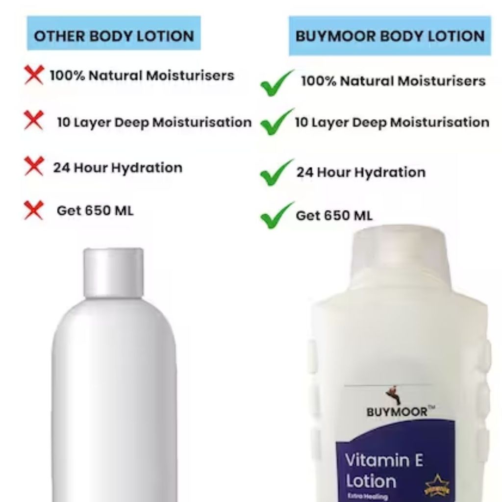 BUYMOOR Haldi Chandan & Vitamin E Deep Nourishing Skin Brightening Body Lotion Men & Women 1300 ML(Pack Of 2). view 2