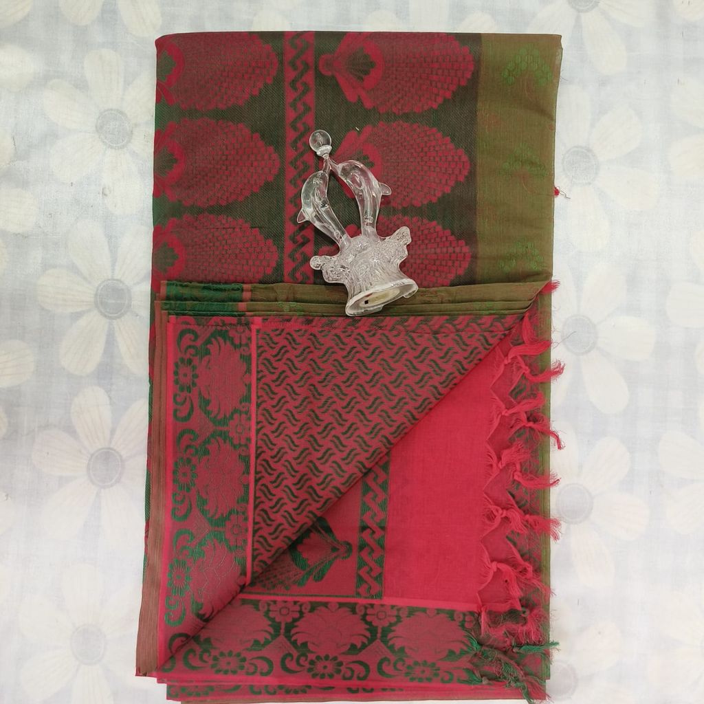 Silk Cotton Saree with Blouse view 2