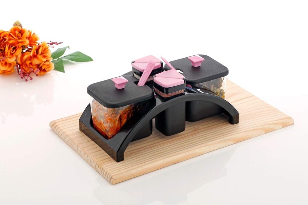 HAPPI Multipurpose Spice & Pickle Set of 4 Pics Condiment Set Container Set of Achar Jar Set for Dining Table Salt & Pepper Set (Color May Vary) view 2