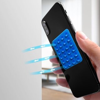 Mystick Sticky Phone Stand Silicone Suction Phone Case Mount, Content Creator Essentials, Hands-Free Mobile Accessory Holder Grip Blue Color (Pack of 2) view 2