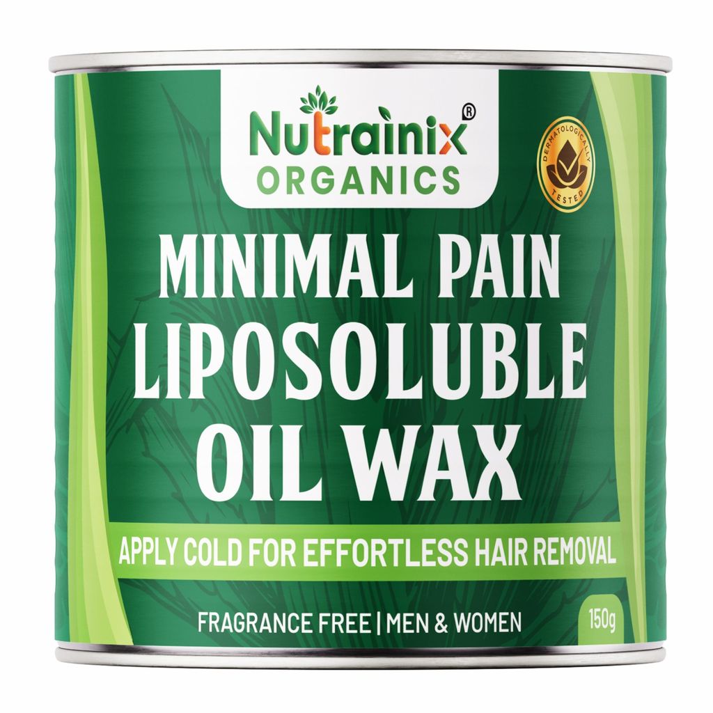 Nutrainix Organics Minimal Pain Liposoluble Oil Wax - No-Heat Required - Apply Cold For Effortless Hair Removal- 150g