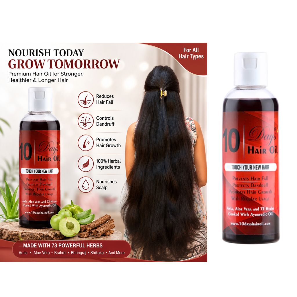 Ayurvedic Hair Growth Oil Enriched with 76 Rare Herbs 100ml Pack of 1 | Advanced Hair Fall Control & Hair Regrowth Oil for Women & Men view 2