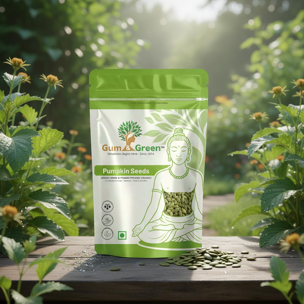Gum & Green Premium Pumpkin Seeds | 100% Natural, Protein-Rich Superfood | High in Magnesium, Zinc & Antioxidants | Raw, Unroasted, Unsalted view 2