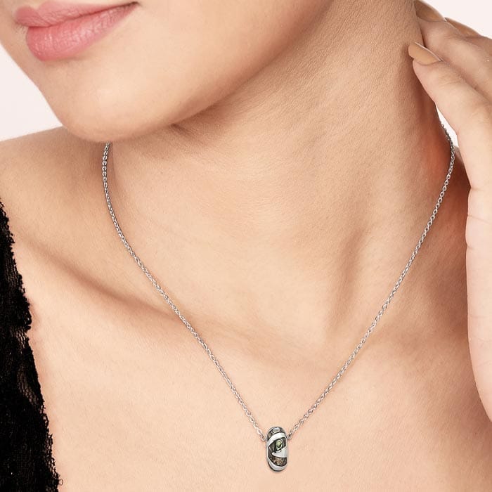 Silver Black Glory Pendant with Chain view 2