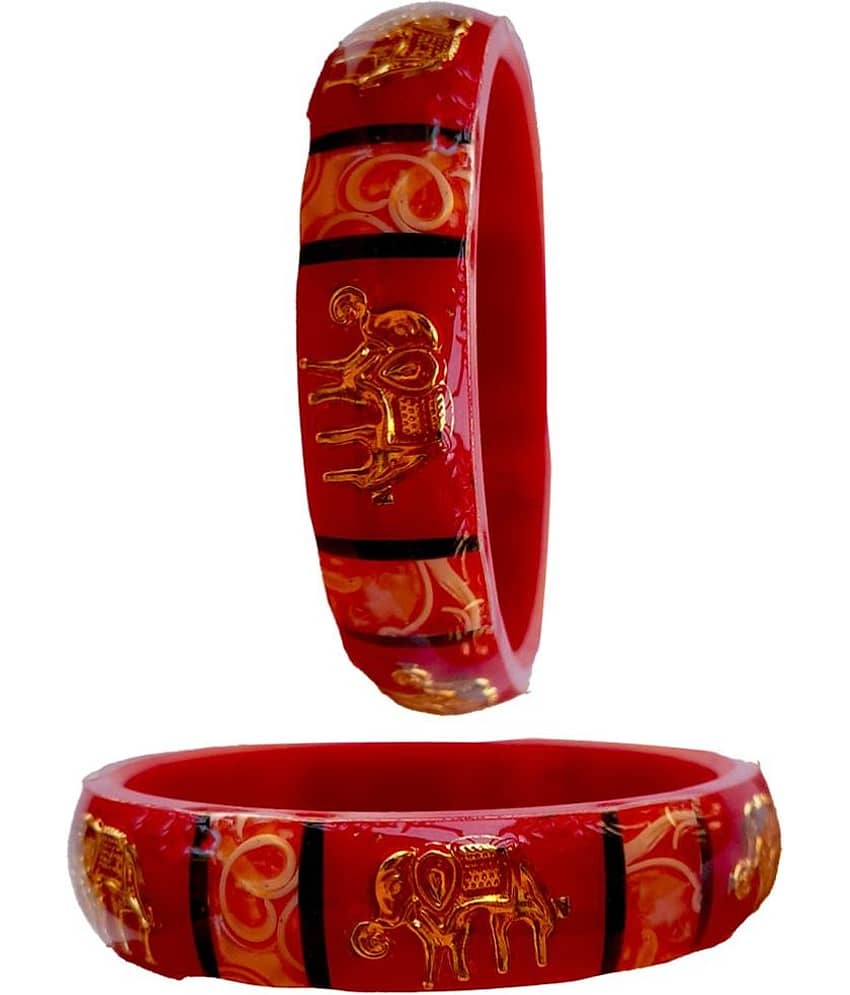 Bovzen Red Bangle ( Pack of 2 ) view 2