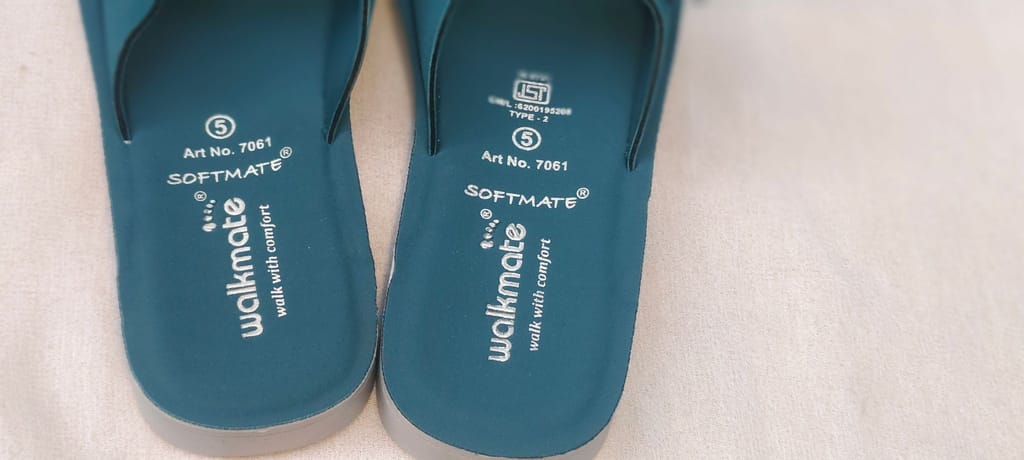 blue two-strap sandals with buckles are the perfect summer shoe. view 2