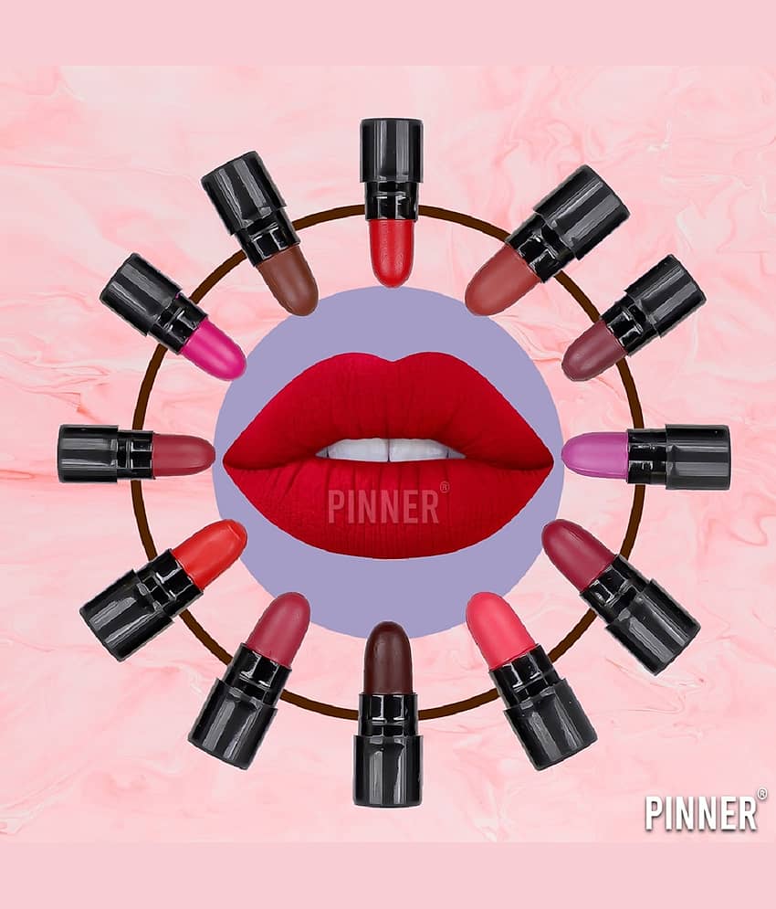Pinner Minis Pout Party Matte Lipstick Highly Pigmented Mini Lipsticks (Set of 12 ) view 2