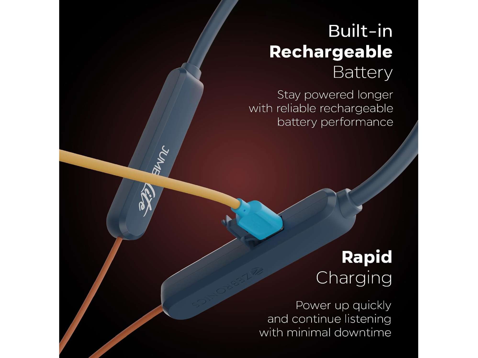 Zebronics Jumbo Lite Bluetooth Earphone - YOGA 7 Navy view 2