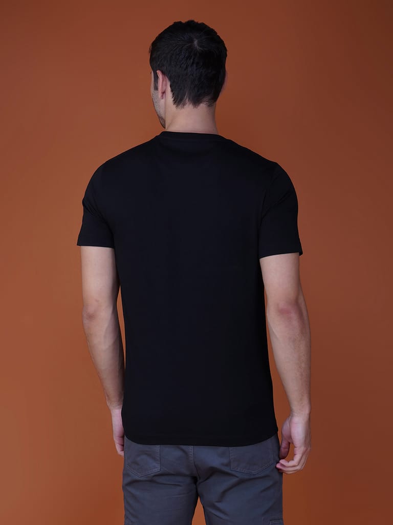 Men's Casual Cotton Jersey Tee Black view 2