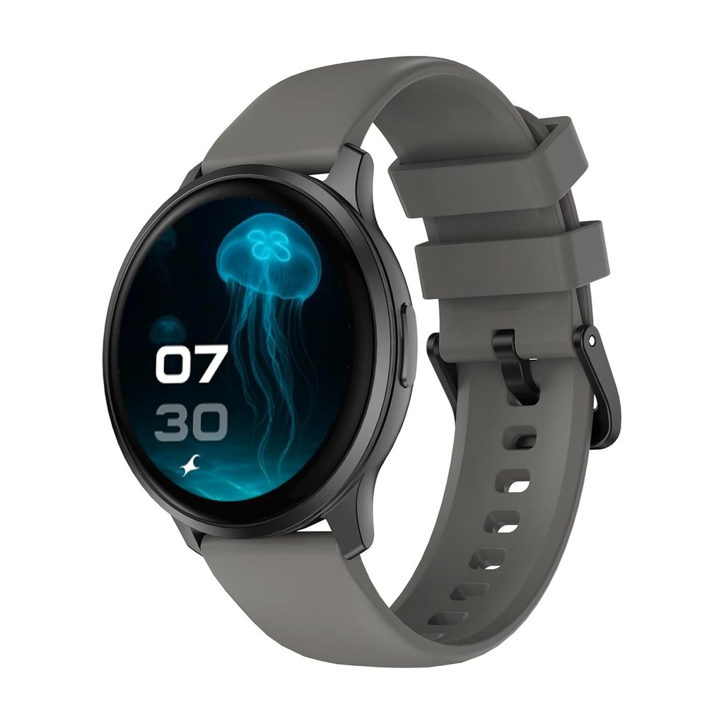 Fastrack Jupiter R3 1.38" Ultra UV Round Display with Nitro Fast Charging,Single Sync BT Calling, HRM, SPO2, Upto 5 Days Battery Life Smart Watch for Man & Woman - Grey