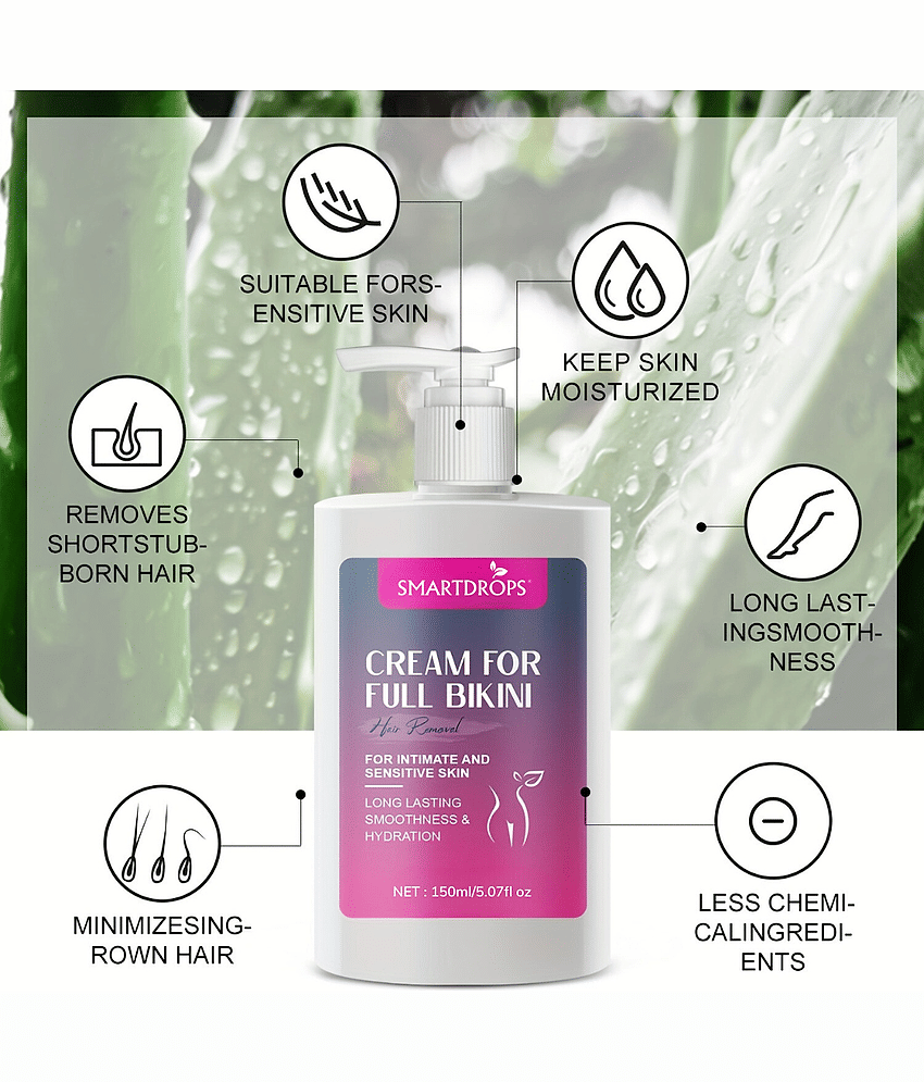 Smartdrops Natural Hair Removal Hair Removal Creams for Men & Women 150 ( Pack of 1 ) view 2