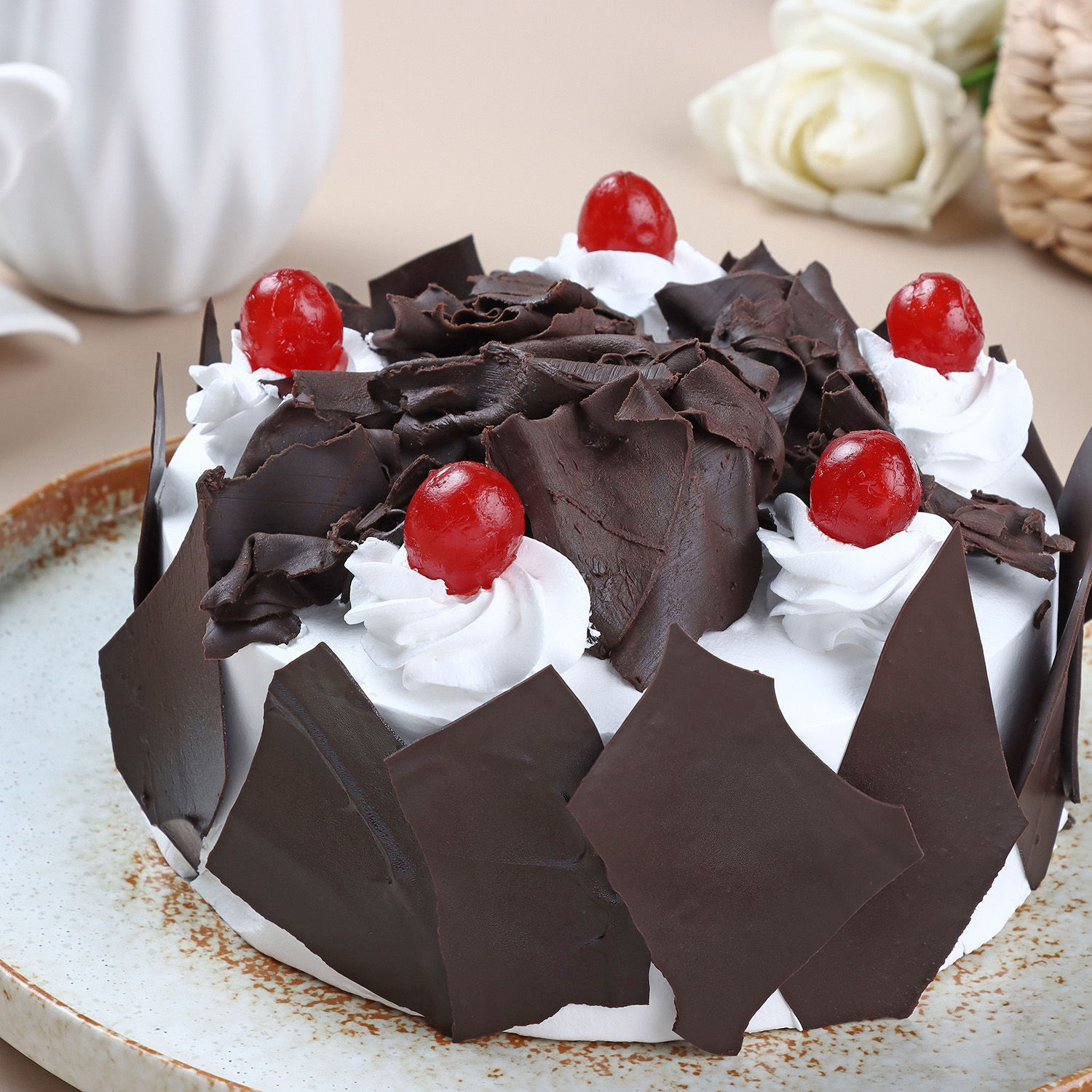 Cherry Kissed Black Forest Cake Half Kg view 2