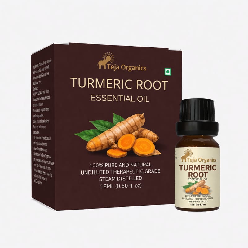 Turmeric Root Essential Oil 15ml | Spicy, warming and earthy scent | It works like a miracle to skin, Skin Blemish Care, reduce dullness | Improve skin clarity, and enhance natural skin glow | Aromatherapy