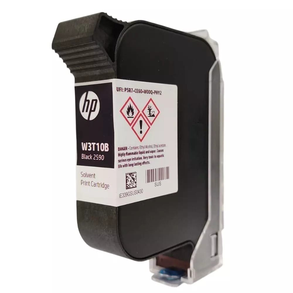 HP 2590 Black Solvent Ink Cartridge W3T10B Original Print Cartridge for TIJ Inkjet Printer view 2