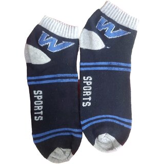 3 Pair Mens Ankle Length Sports Socks, Breathable Cotton Blend, Sweat Absorbent Stretchable Casual/Running Socks