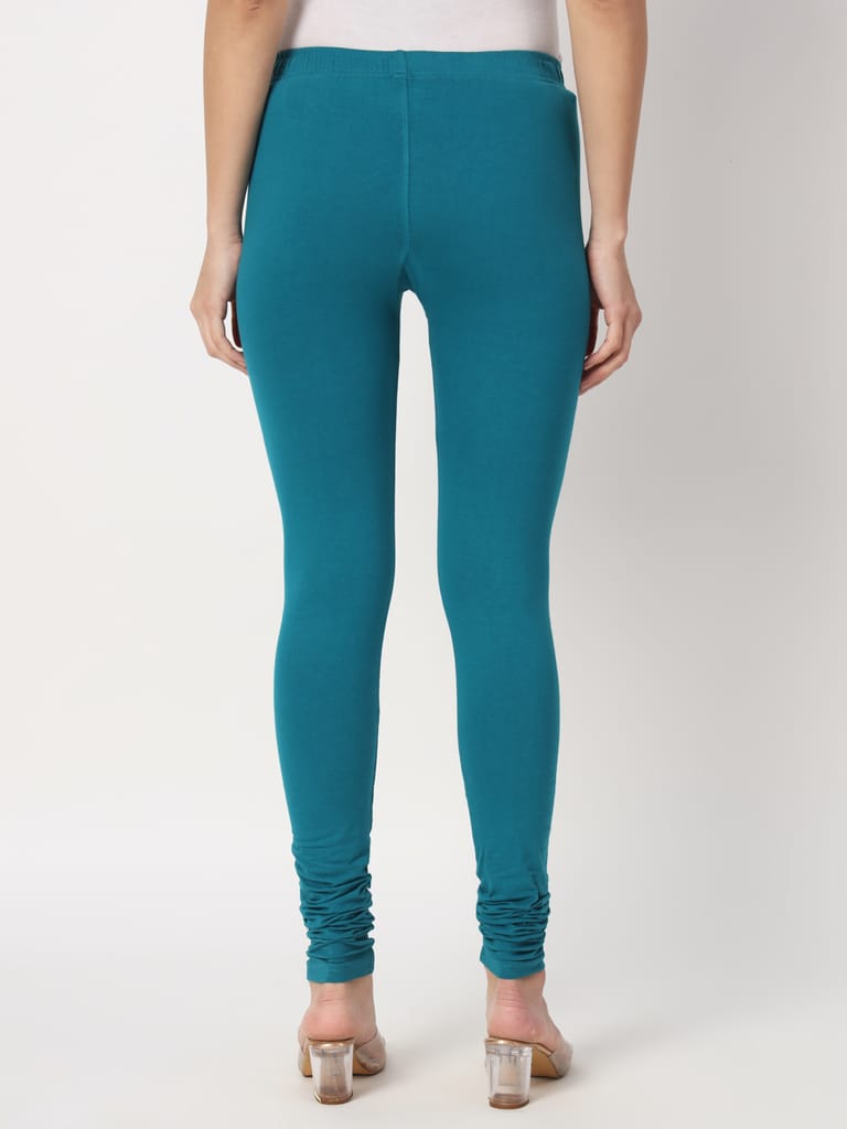 SOFT COLORS Women's Skinny Fit Ethnic Wear Churidar Leggings (Sea Blue) view 2