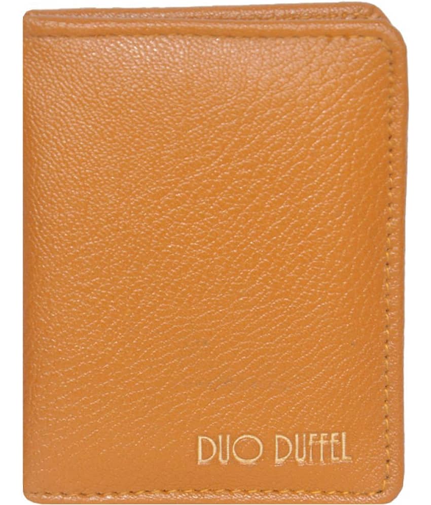 DUO DUFFEL Slim Tan Faux Leather Credit Card Holder view 2