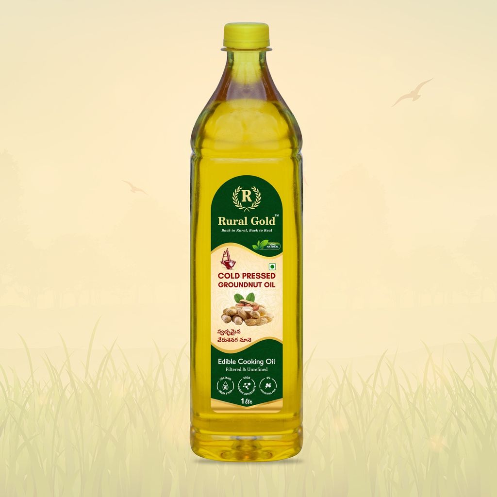 100% Pure Cold Pressed Groundnut Oil - 1 LTR