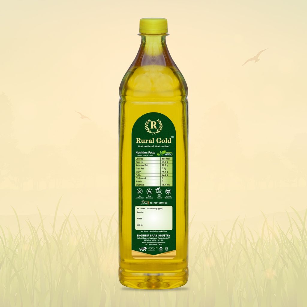 100% Pure Cold Pressed Groundnut Oil - 1 LTR view 2