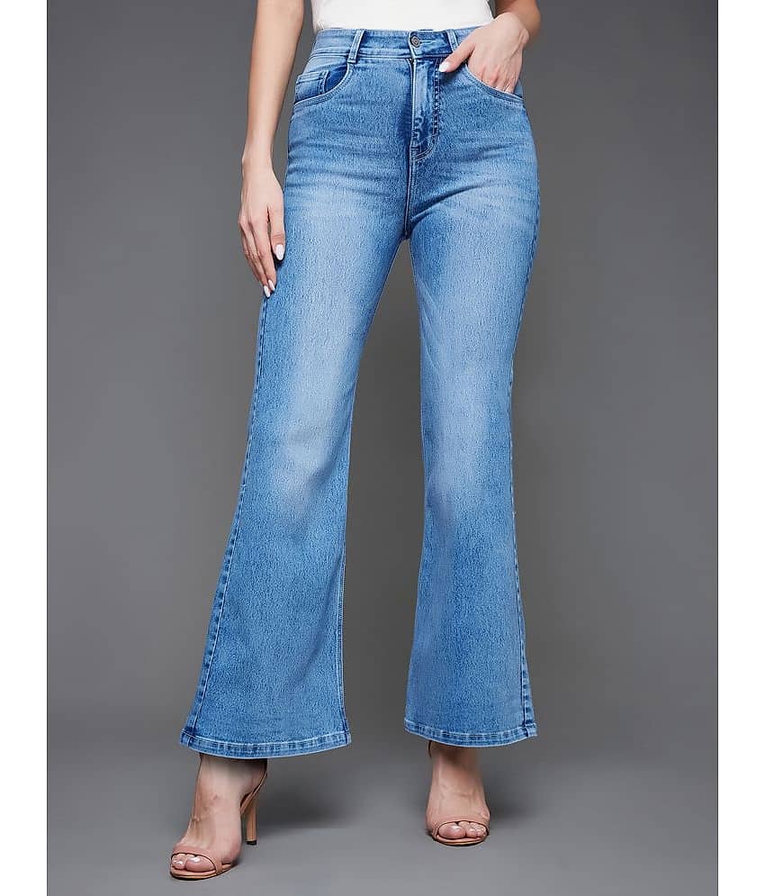 Miss Chase - Light Blue Denim Wide Leg Women's Jeans ( Pack of 1 )