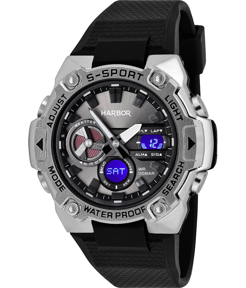 Harbor Black PU Analog-Digital Men's Watch
