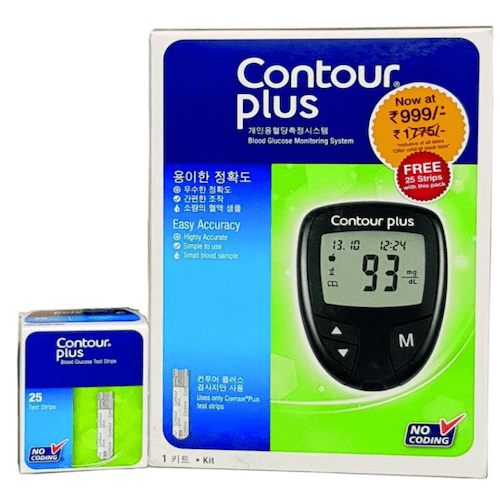 Contour Plus Blood Glucose Monitoring System with 25 Test Strips