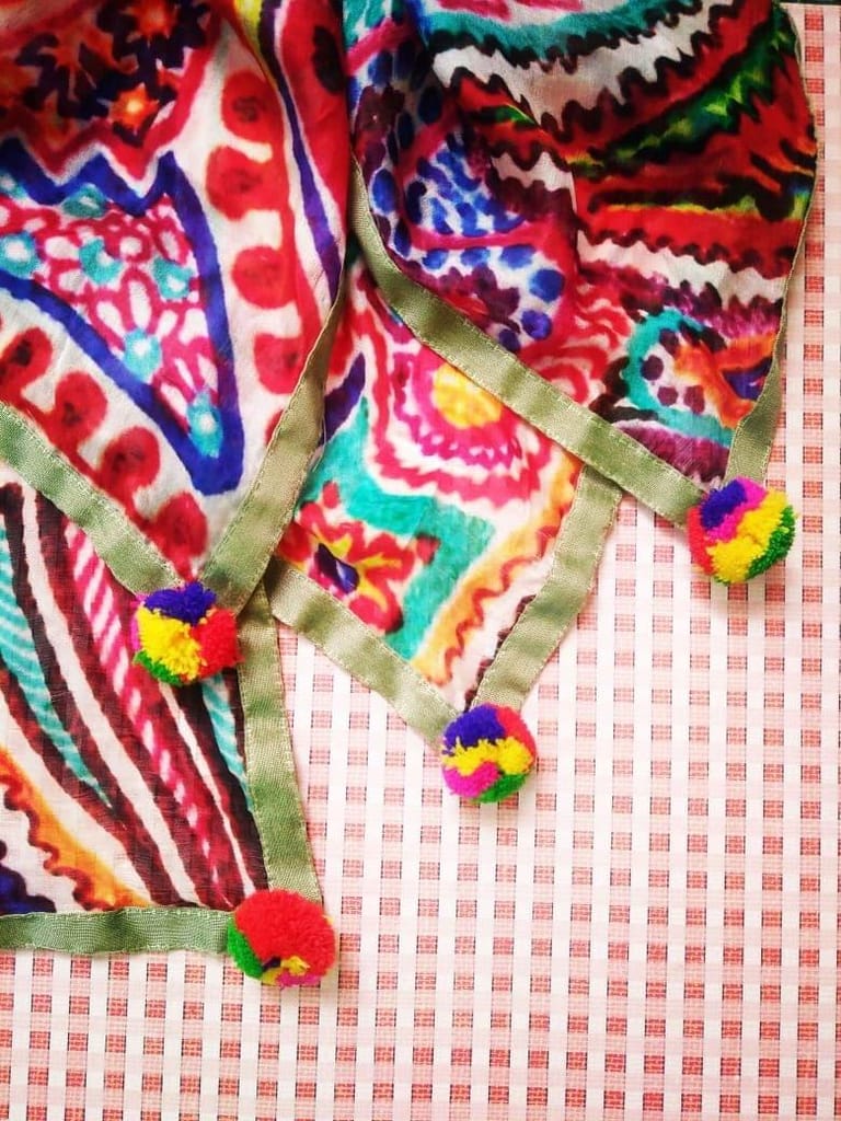 POM-POM DETAIL STOLE view 2
