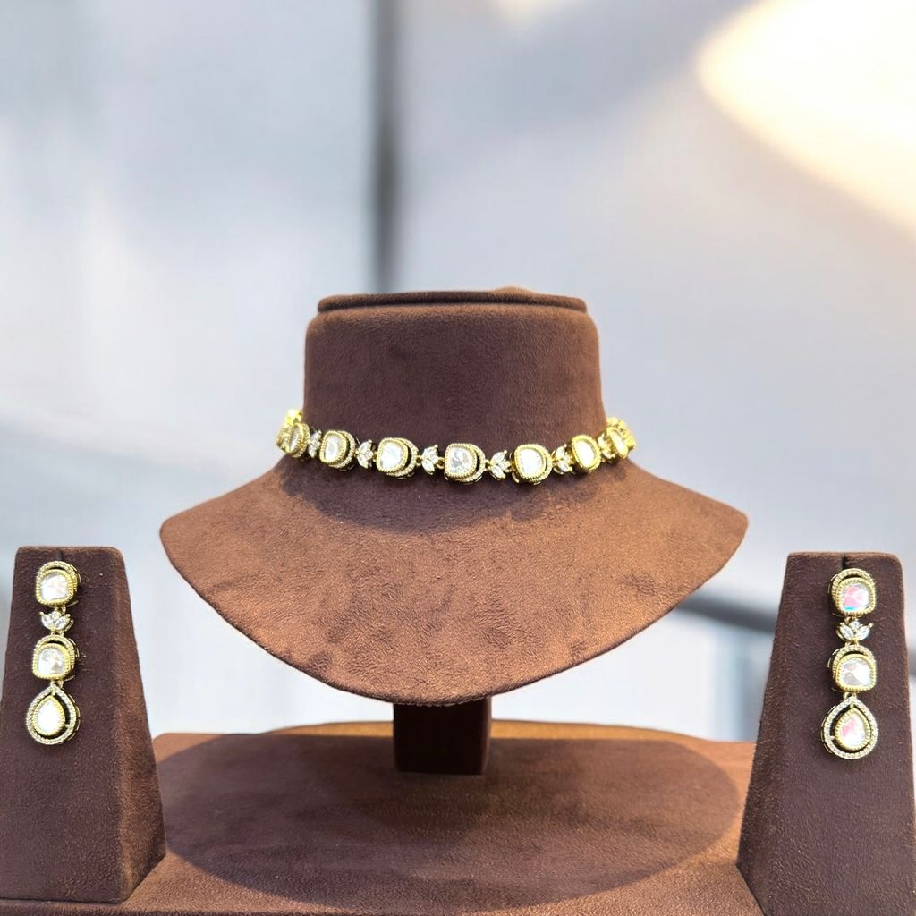 Regal Polki Necklace Set By Dia Art Jewels view 2
