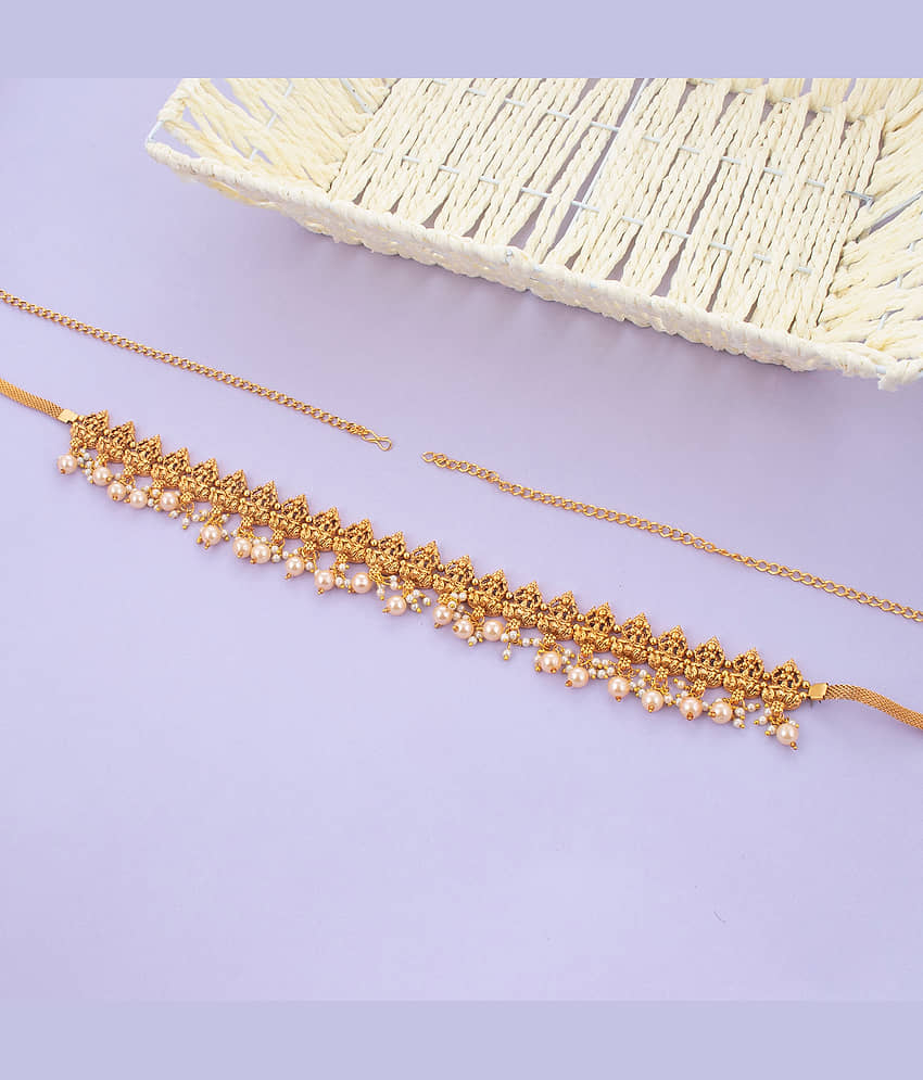 Sukkhi Classy Temple Gold Plated Pearl Kamarband For Women view 2