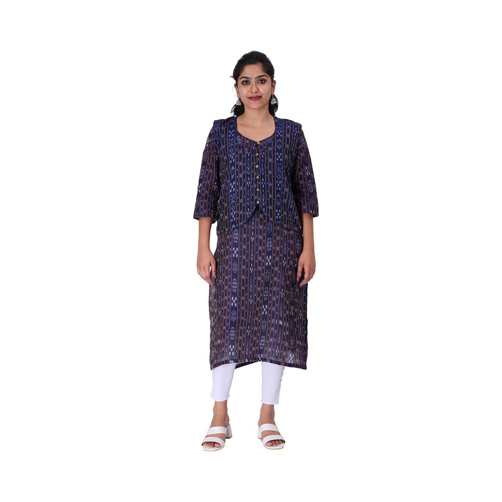 GHL � GUENDICHA HAAT LLP Sambalpuri Certified Handloom Women's Pure Cotton Jacket view 2